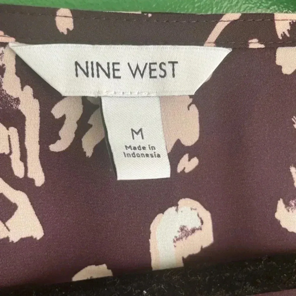 Nine West Purple Leopard Print Blouse‎ Work Wear Top Dress Clothes EUC - Image 3