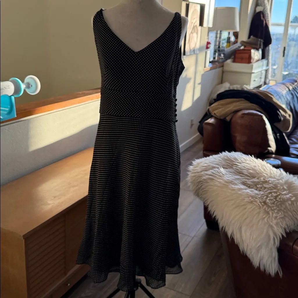 Ann Taylor Black Silk polka dot dress - Image 2