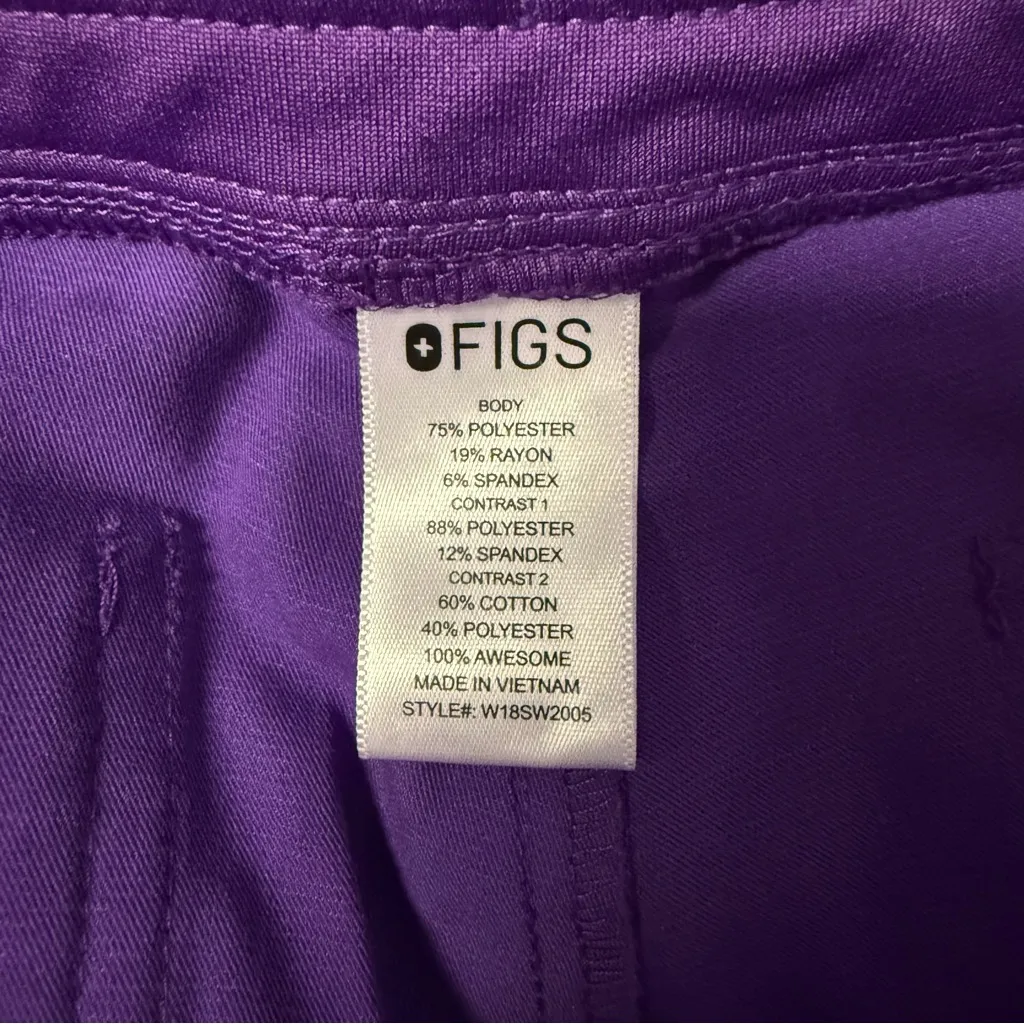 FIGS Technical Collection Scrub Set Purple Catarina Size Small Zamora Size Med - Image 3