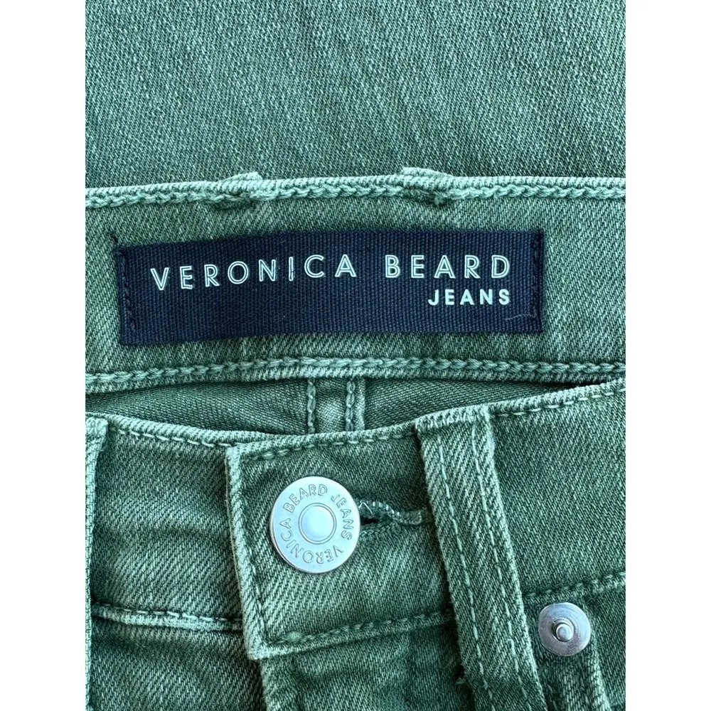 Carly Kick Flare High Rise Jeans Olive Stone Stretch Size 23 - Image 7