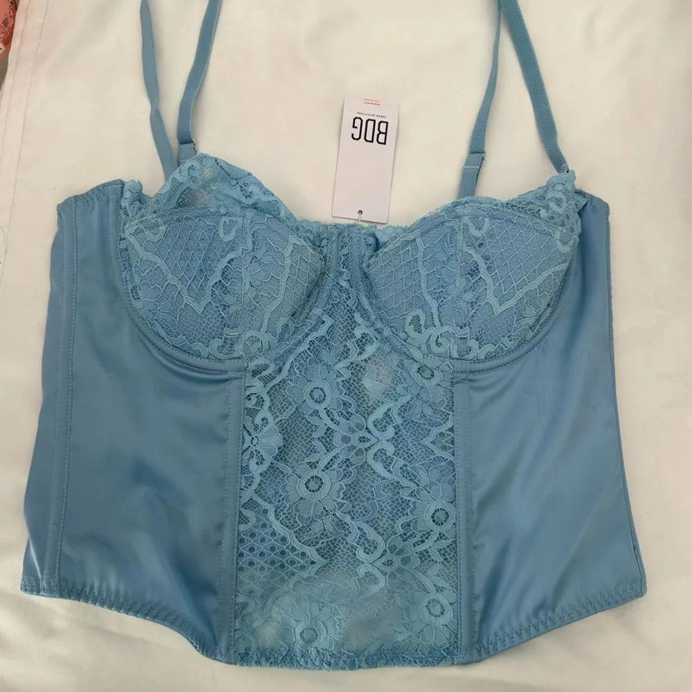 Urban Outfitters Lace & Satin Corset Crop Top - Image 2