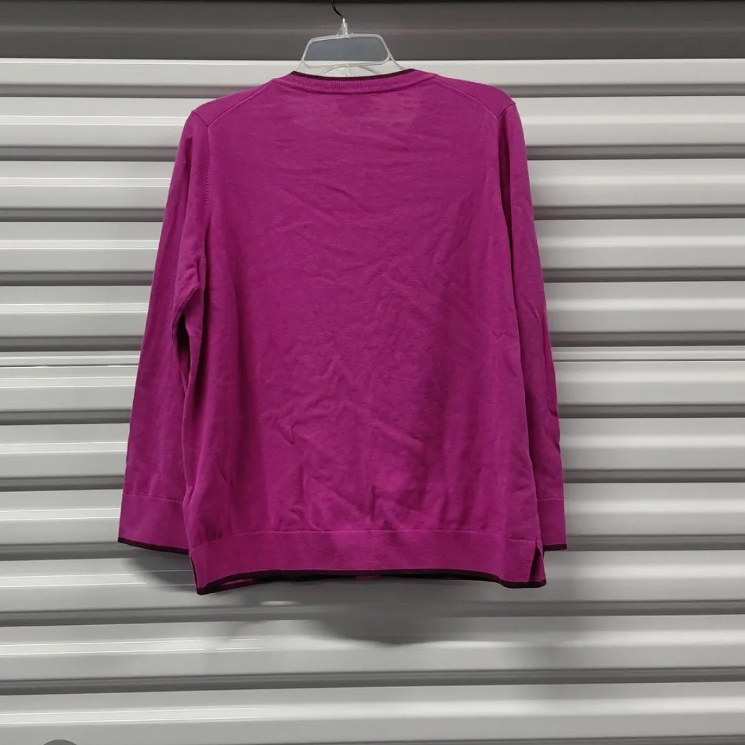 Kate Spade Womens Cardigan Sweater XXL Pink Silk Blend Quiet Luxury Office Chic - Image 2