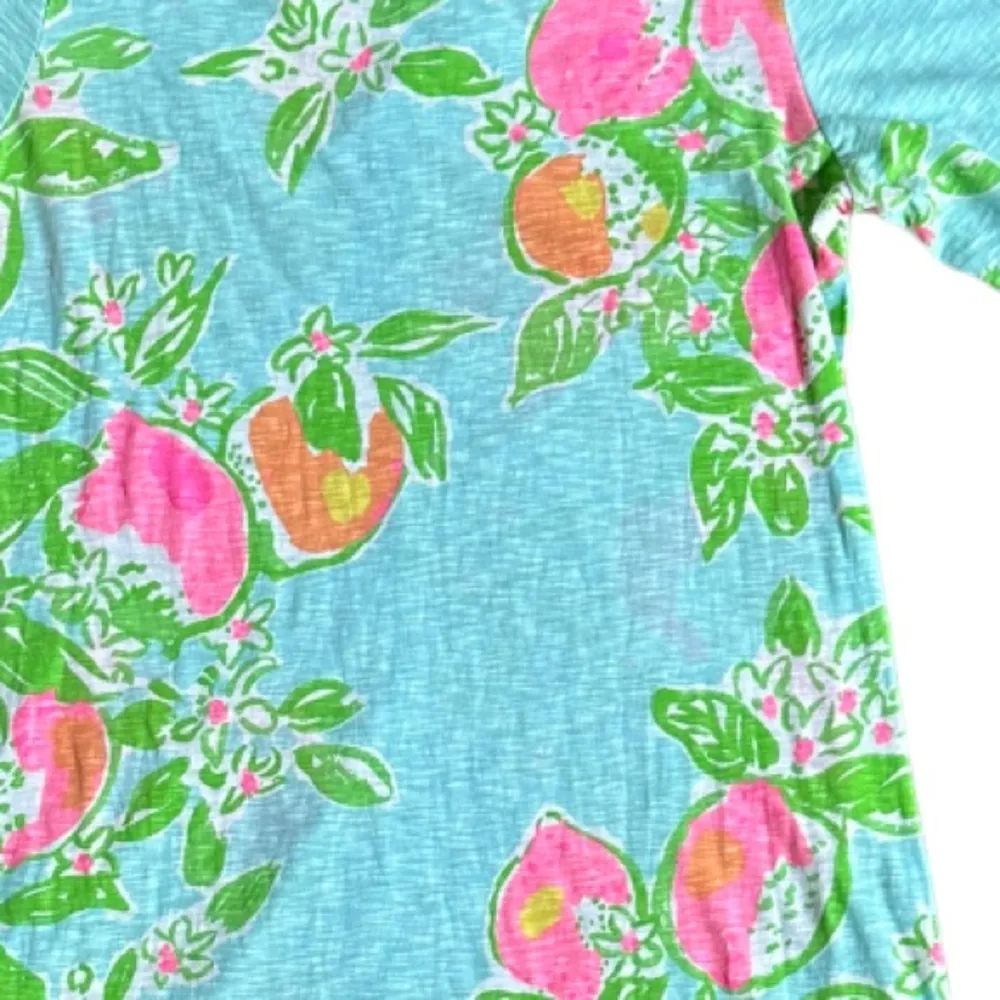 Lilly Pulitzer Marlowe Dress Pink Lemonade Pool Blue 3/4 Sleeve Size Large - Image 9