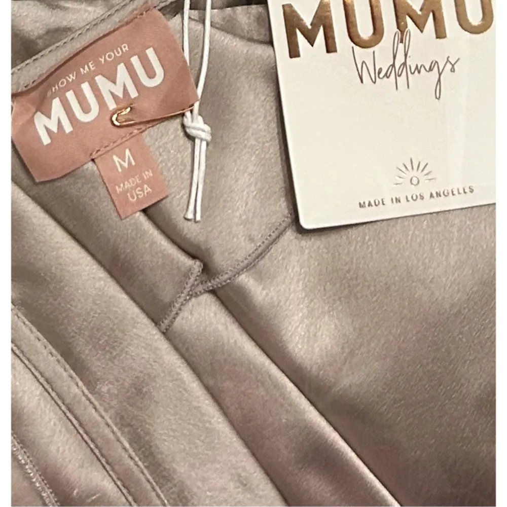 Show Me Your Mumu Samantha Ruffle Wrap Dress Show Me The Ring Luxe Satin M NWT - Image 8