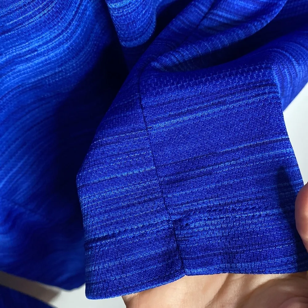 Adidas navy textured space dye hooded quarter zip long sleeve top size S - Image 7