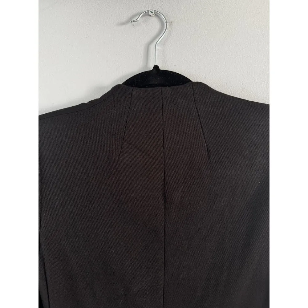 Madewell Black Modern Collarless Single Button V Neck Blazer Jacket Women’s Sz 4 - Image 9