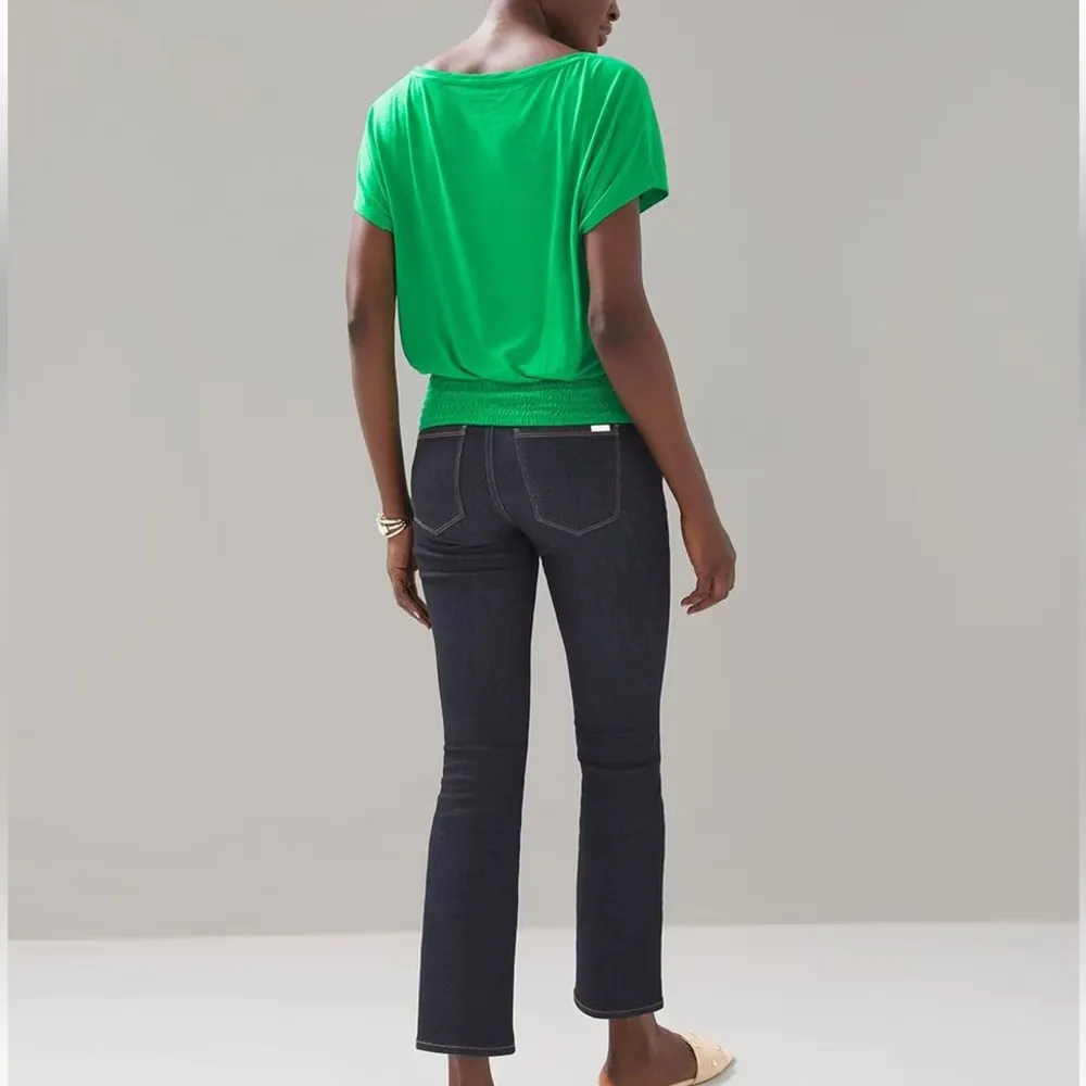 NWT White House Black Market Smocked Hem Tee Sz M - Image 4