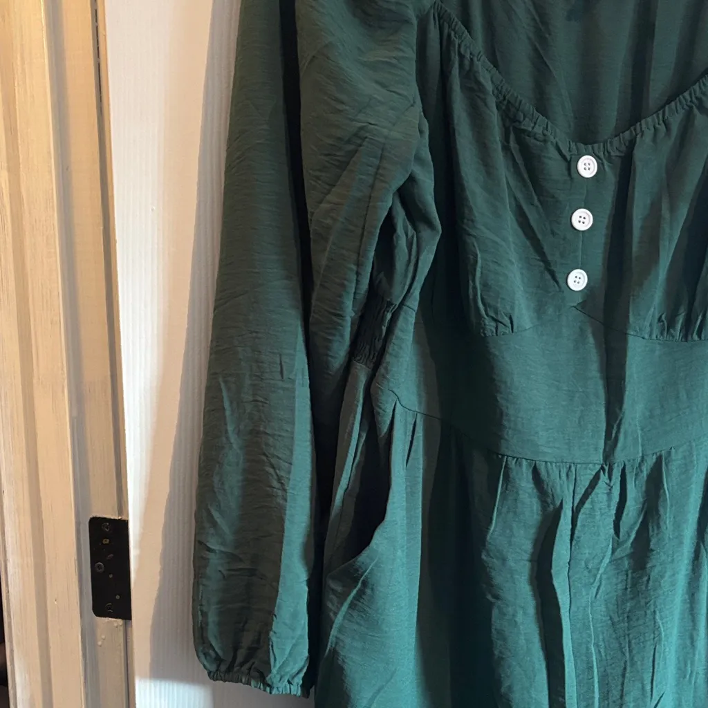 Dokotoo Emerald Green Long Sleeve Jumpsuit Size XL - Image 4