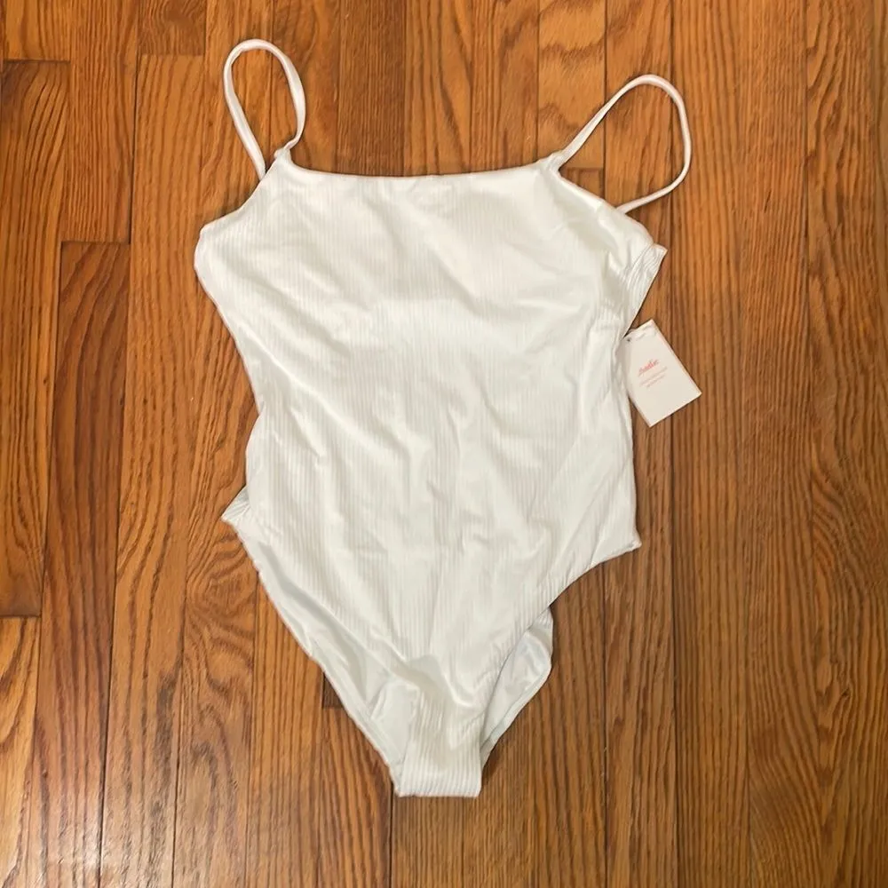 Andie The Jetties Ribbed One‎ Piece Swimsuit White size Small NWT - Image 3