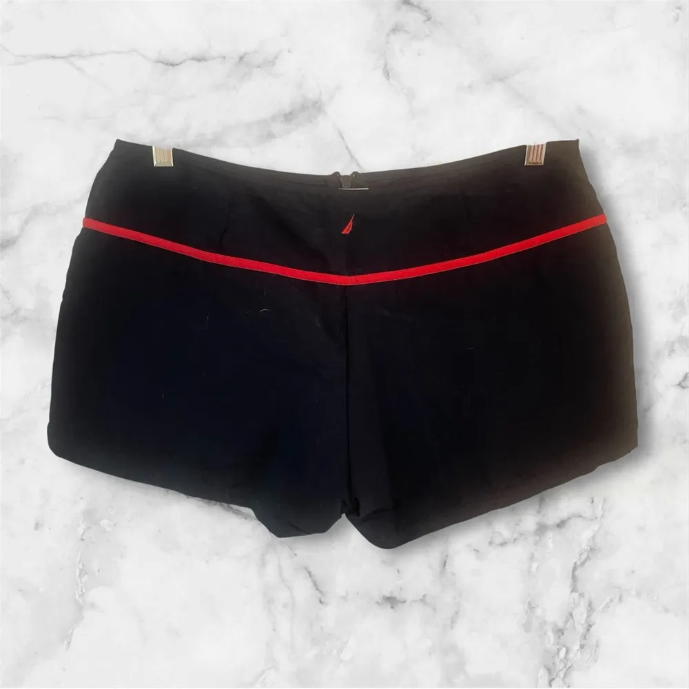 Vintage Nautica Navy Blue and Red Swim Board Shorts Women’s Size L - Image 2