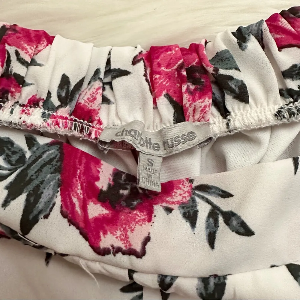 Pink Floral Ruffle Flowy Shorts - Image 4