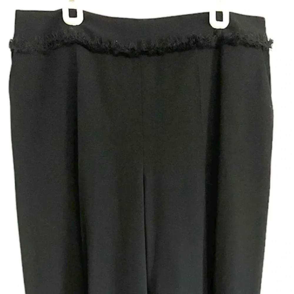 BOGO Escada Black Wool Pants Fringe Trim Size 40 Italian Comes with Free Blazer - Image 5