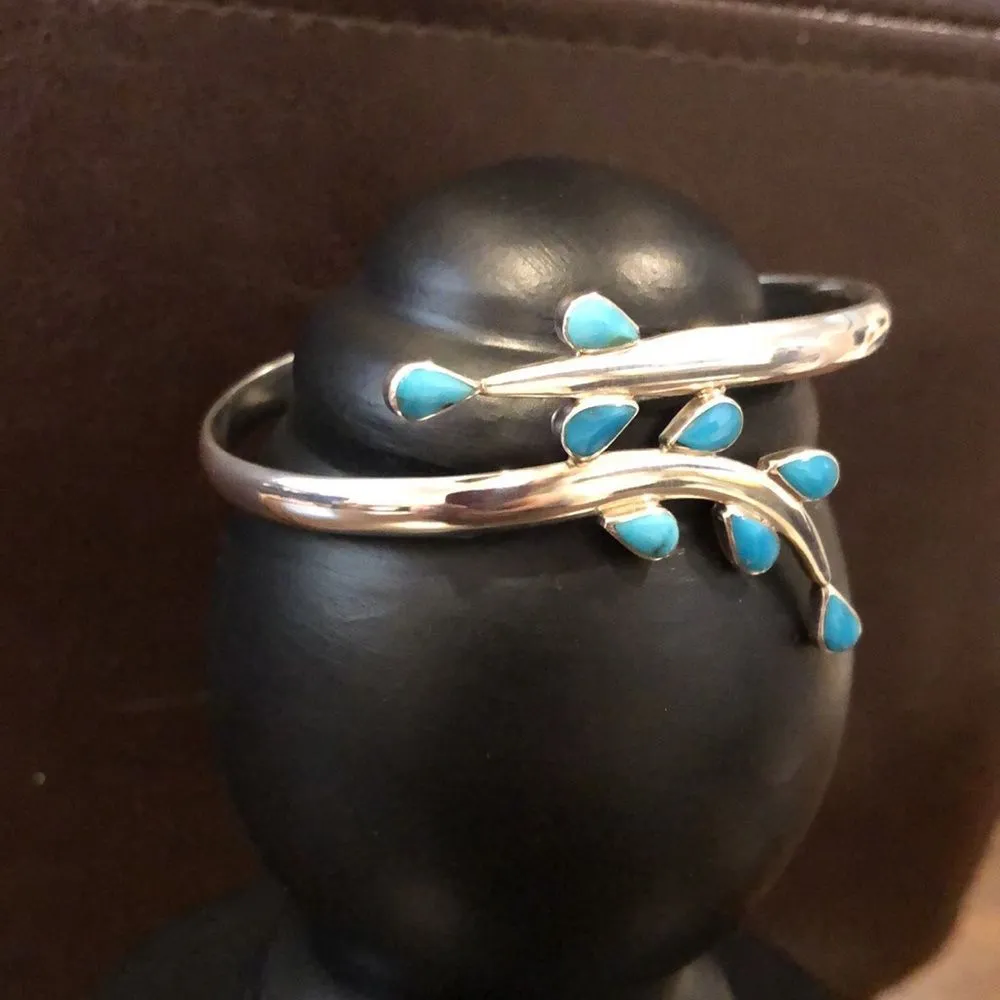DOMINIQUE DINOUART DESIGNS DDD MEXICO Turquoise Sterling Silver Cuff Bracelet Blue - Image 4