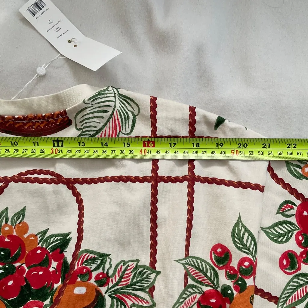 NWT TORY BURCH Fruit Basket T-Shirt belt MINI Dress orange oversized m bust44 - Image 6