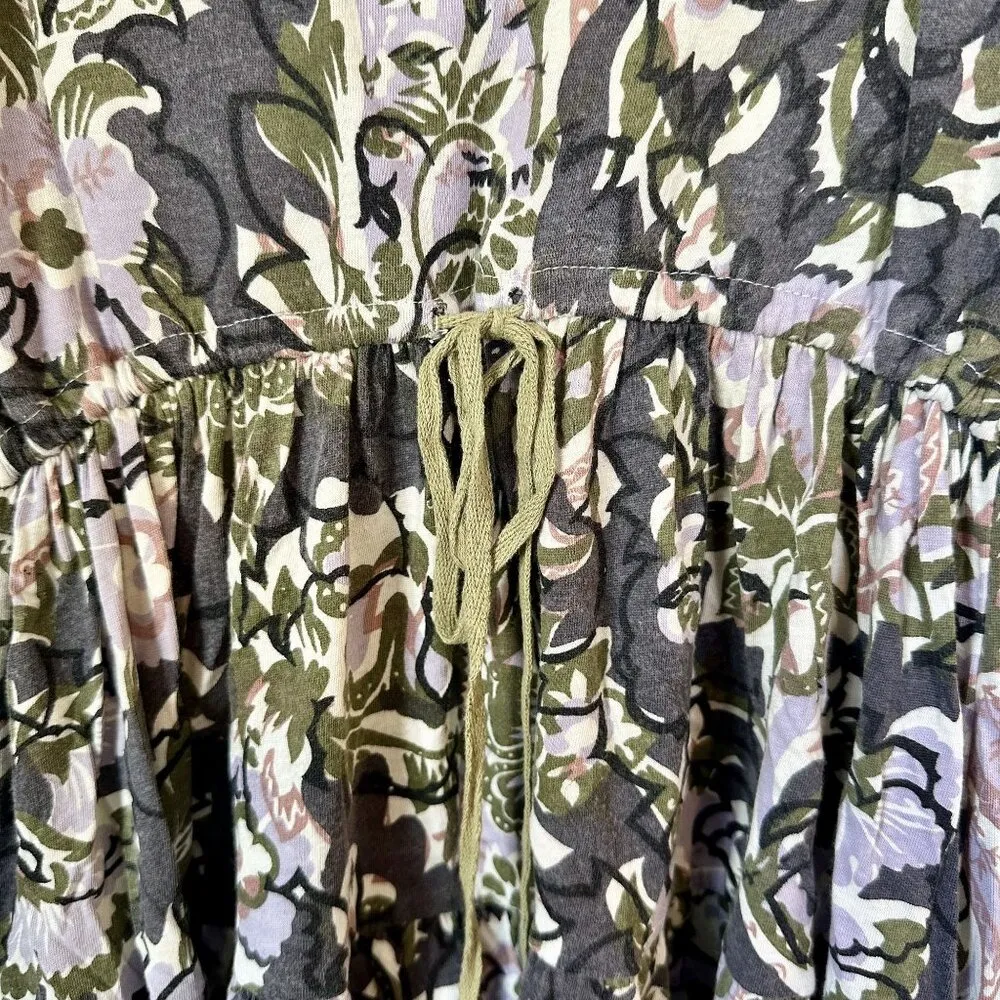 Free People Babydoll Dress Beaded Neck Western Paisley - Size: XS - Image 7