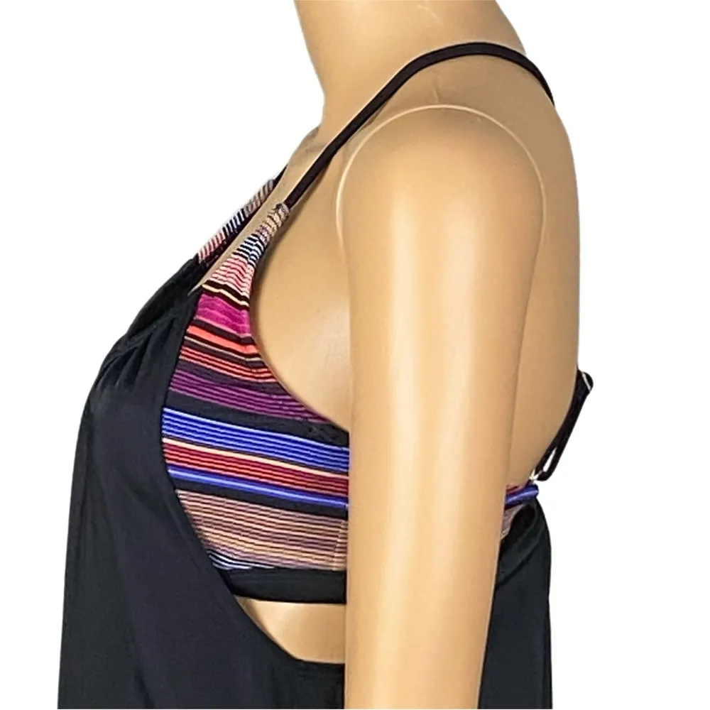 ATHLETA “Black Multi Blousy Tankini Swim Dress” w/built-in bra. Size 34 B/C. EUC - Image 6