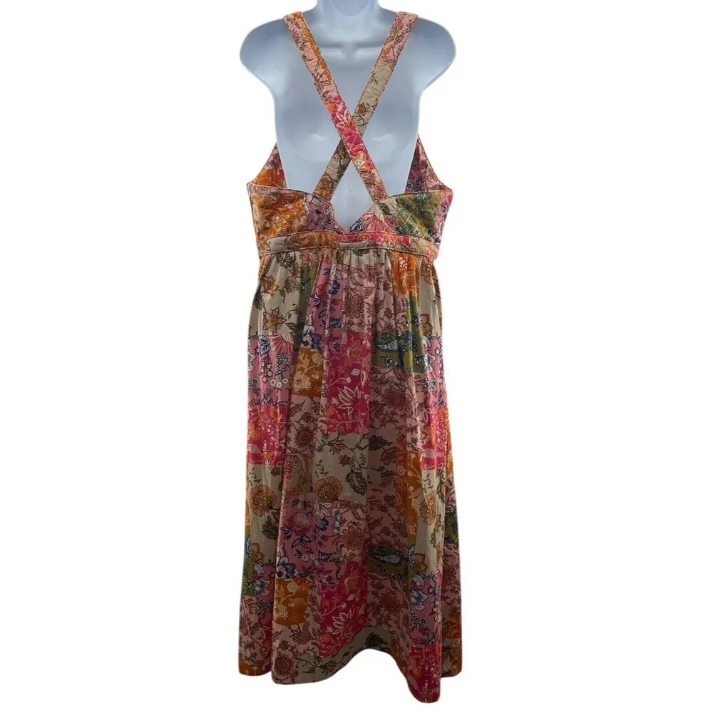 Tolani Large Devika Dress Rose Floral Jumper Midi Fit & Flare Sundress Cottage - Image 3