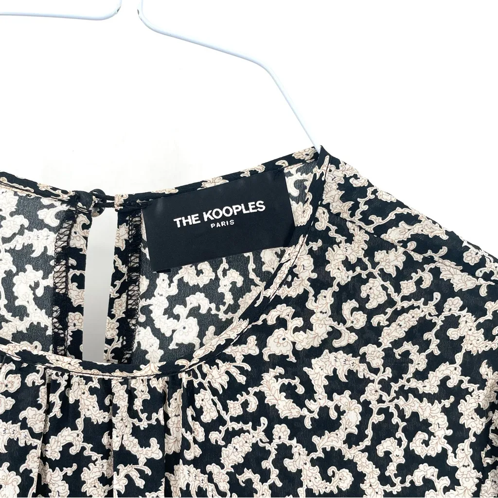 THE KOOPLES Silk Baroque Lace MCM Print Above Knee Long Sleeve Classic Dress - Image 7