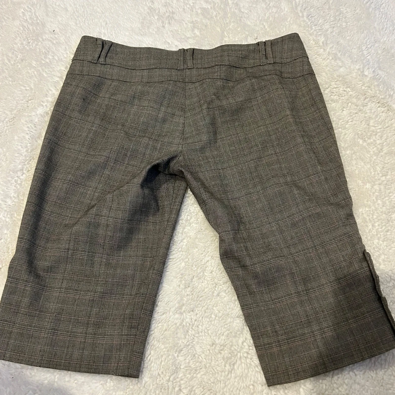 Guess Bermuda Shorts Womens 31 Brown Plaid Stretch Low Rise Trouser Fit Dressy - Image 2