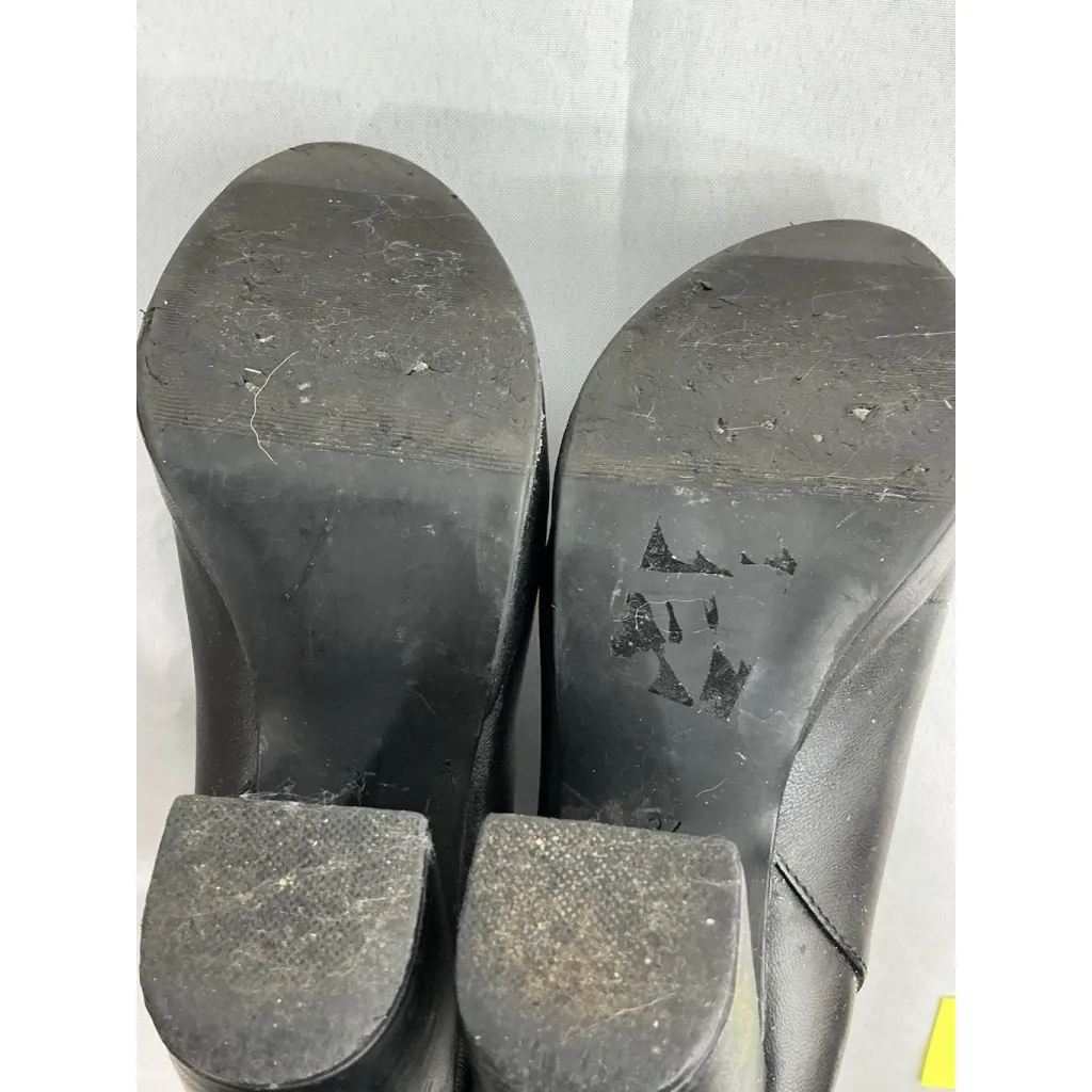 Womans Divided 6.5 Pull On Platform Ankle Boots Black Elastic Ankle Stacked Heel - Image 8