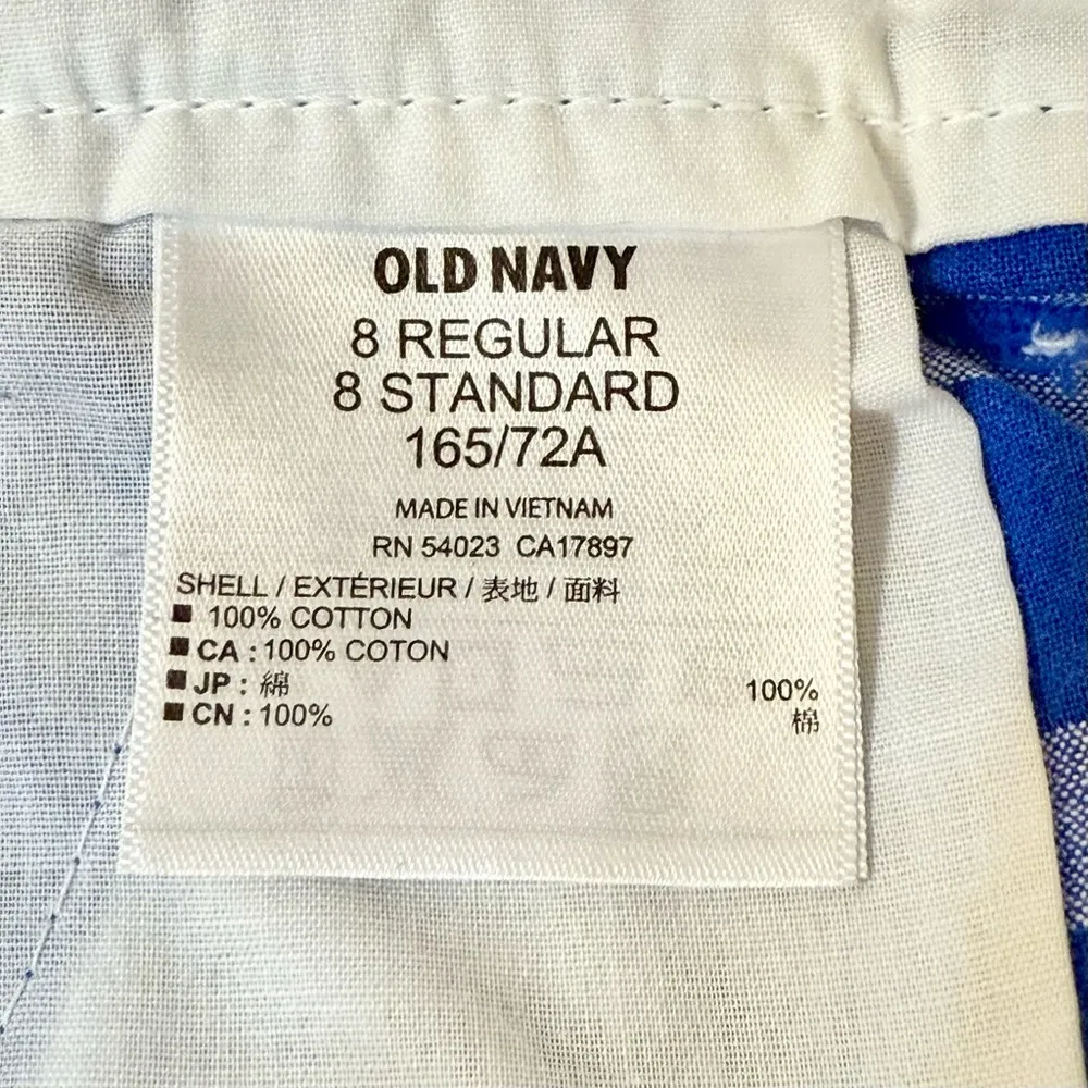 Old Navy Women’s Blue Stripe Flat Front Cotton Chino Shorts 4” Inseam Size 8 - Image 11