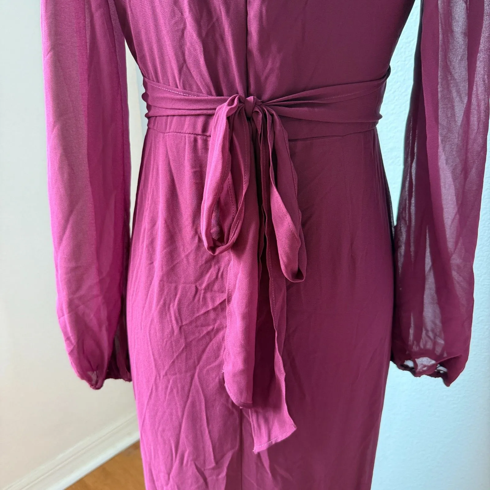 Lulus Tier Elegance Plum Purple Long Sleeve Tiered Maxi Dress Size Medium - Image 11