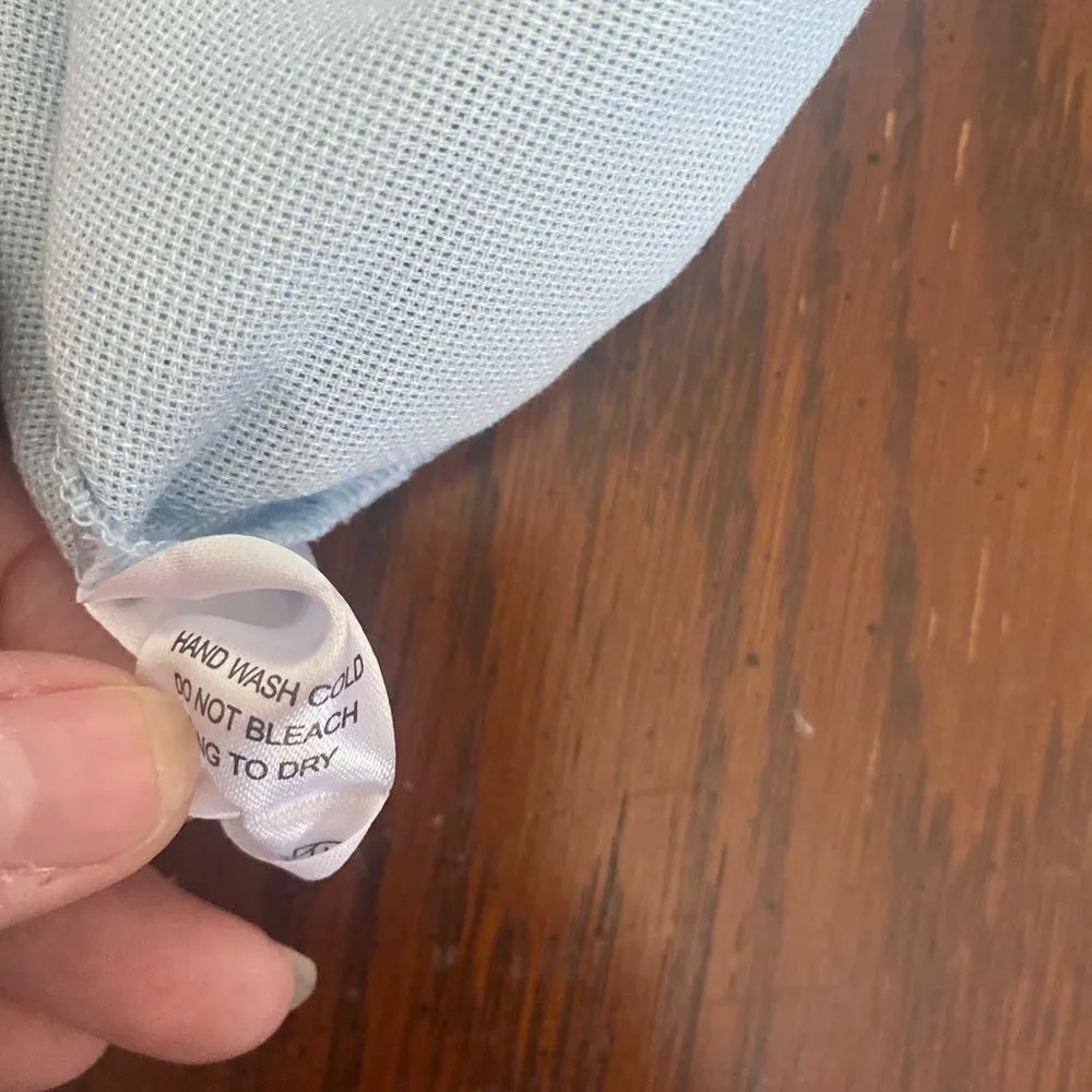 Doe & Rae light blue top with mesh and ruffle details - Image 4