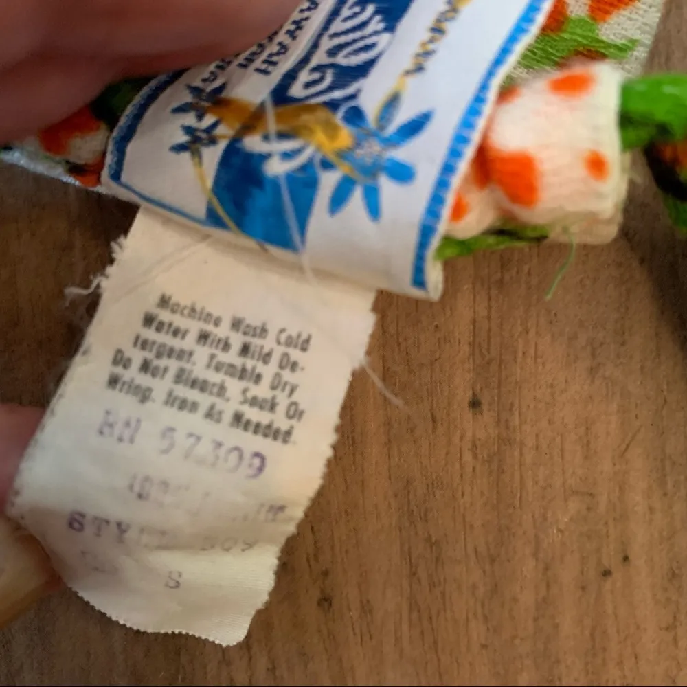 1960's Waltah Clarke's Size S small Triangle Bikini Crop Halter Top Hawaiian - Image 5