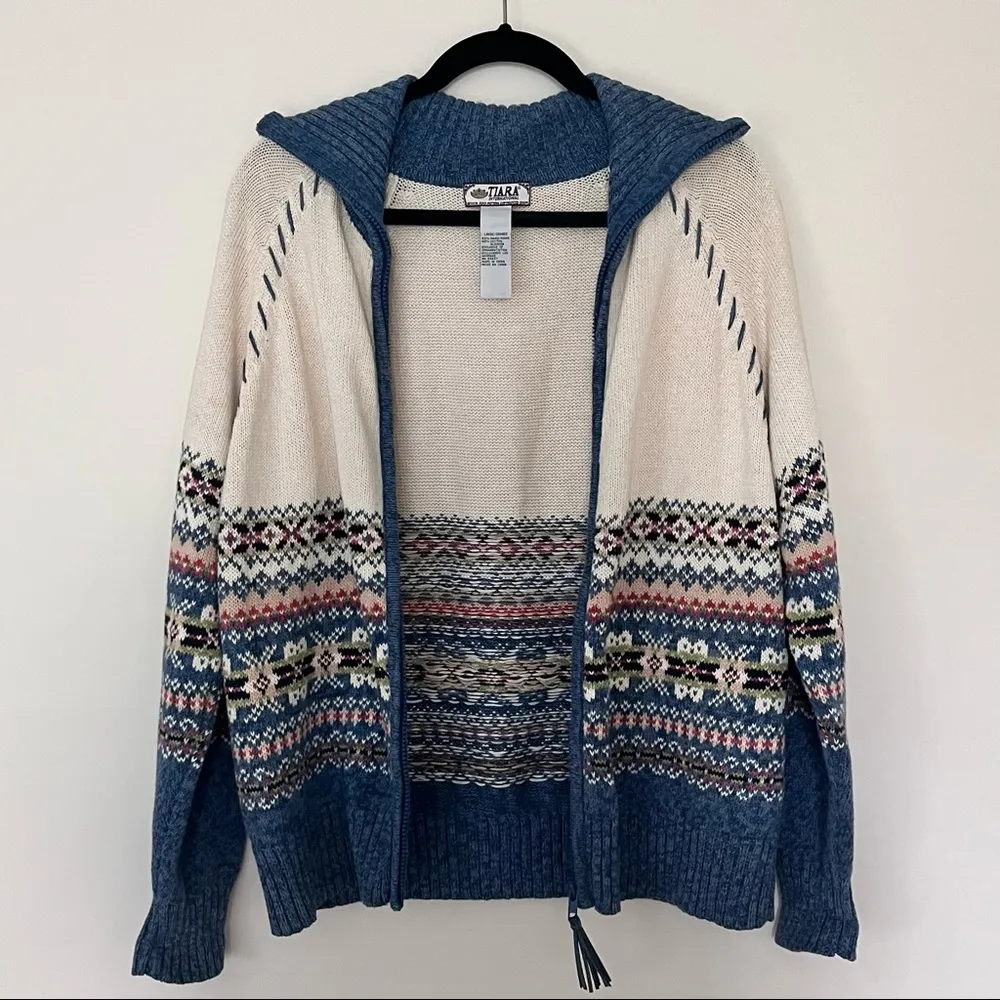 Tiara International Vintage Ribbed Spring Knit Cardigan Cottagecore Cableknit - Image 6