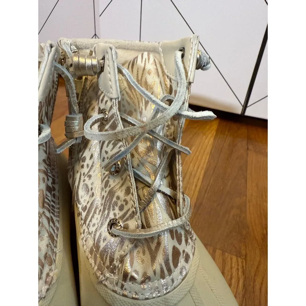 Sperry Women’s 8 Round Toe Syren Gulf Metallic Jacquard Duck Boot Rain Boots - Image 11