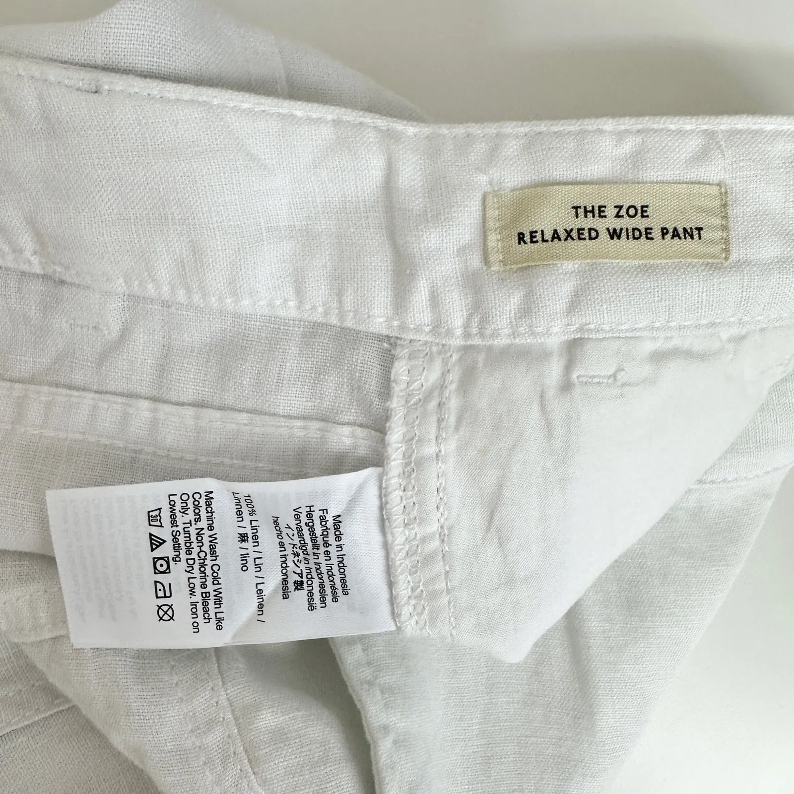 Madewell The Petite Zoe Relaxed Wide Pant in 100% Linen Salt White US 2P NWT - Image 11