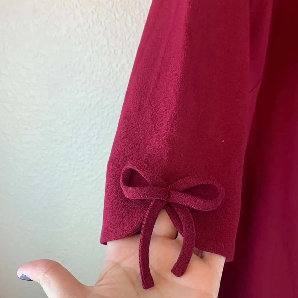 Talbots 3/4 sleeve burgundy Dress sz 14 office career wedding guest holiday - Image 5