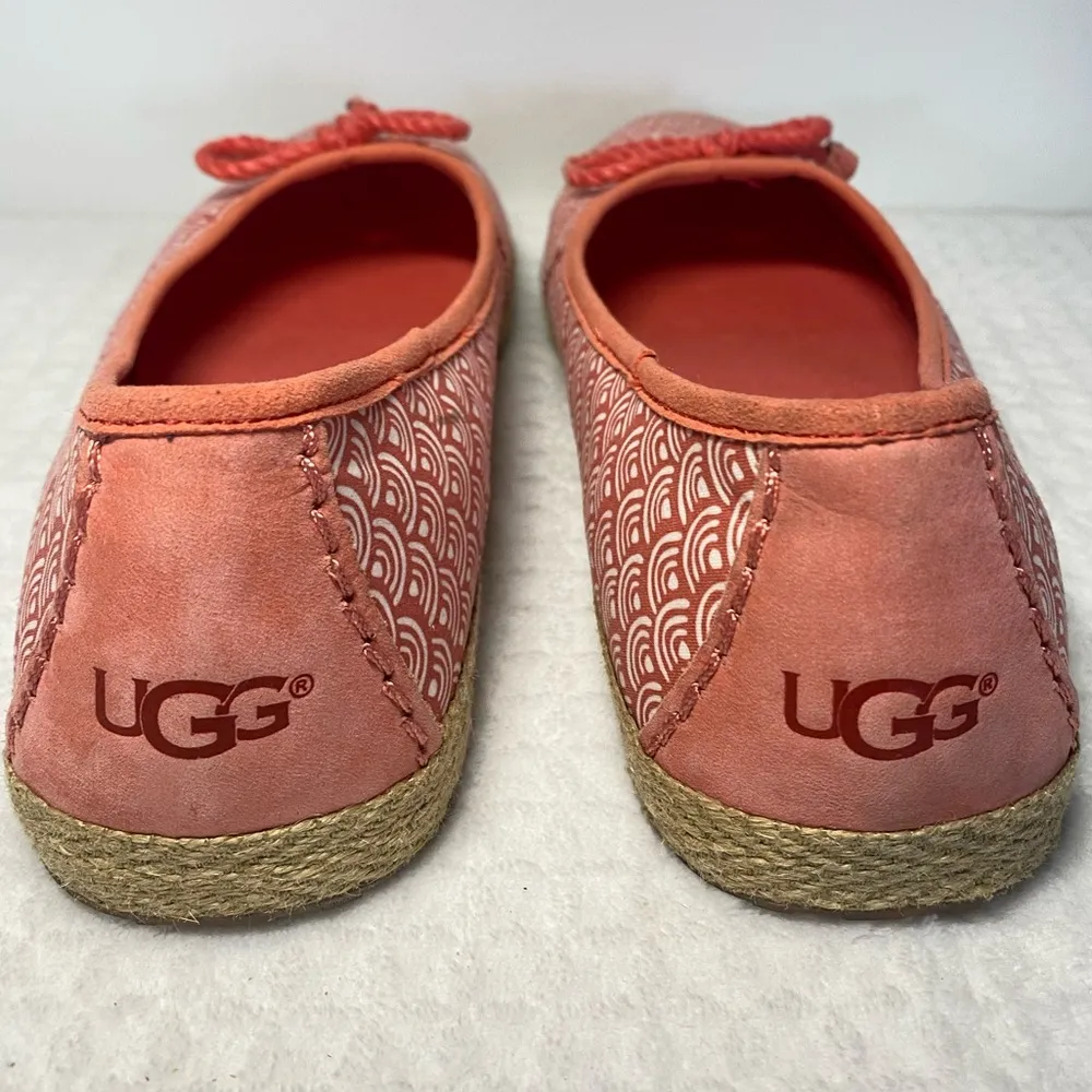 UGG Syleste Scallop Scallop Print Coral Slip On Espadrille Shoes Size 10 - Image 6
