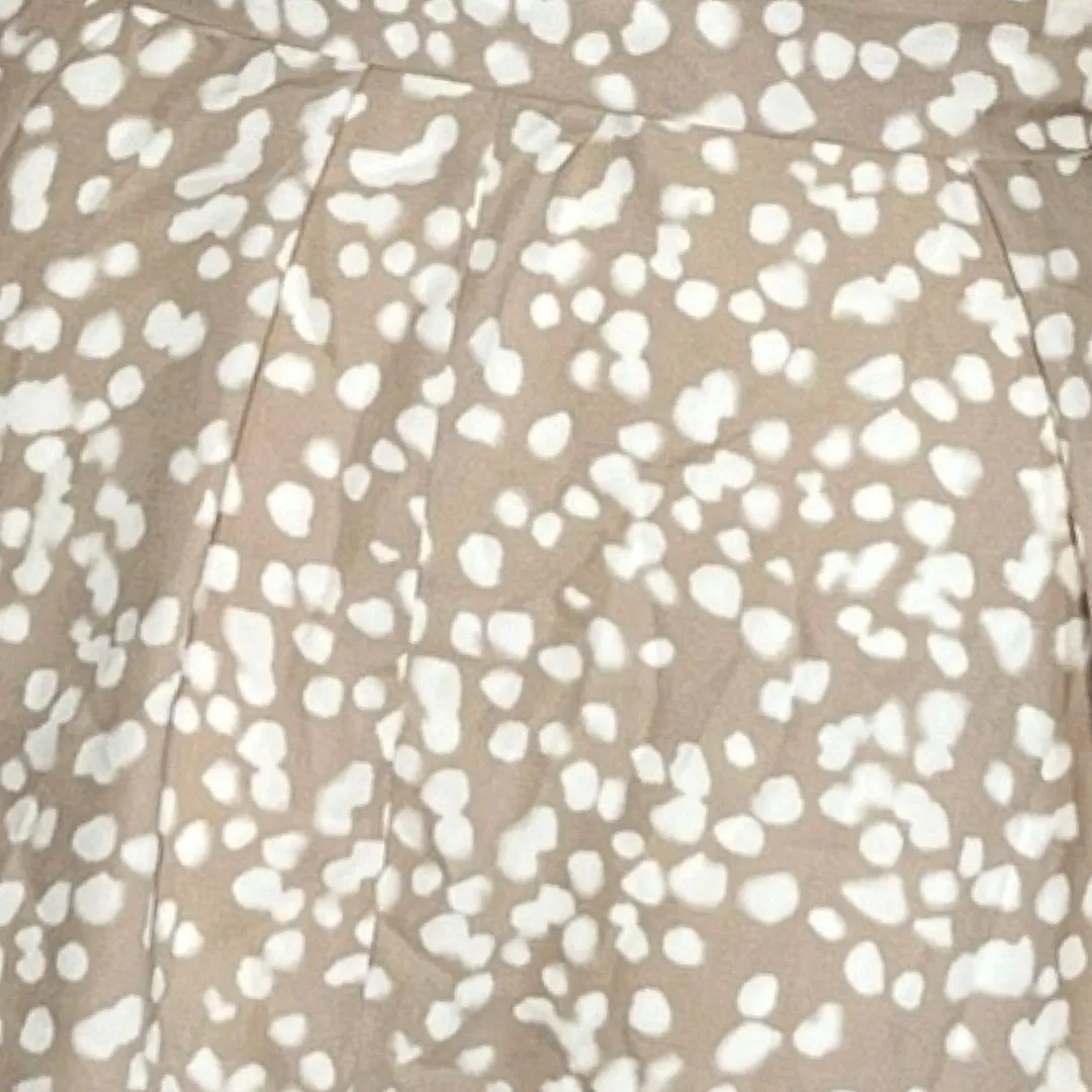 Betsey's Boutique Shop Shirt Women Small Tan White Polka Dot Blouse Neutral Boho Brown - Image 6