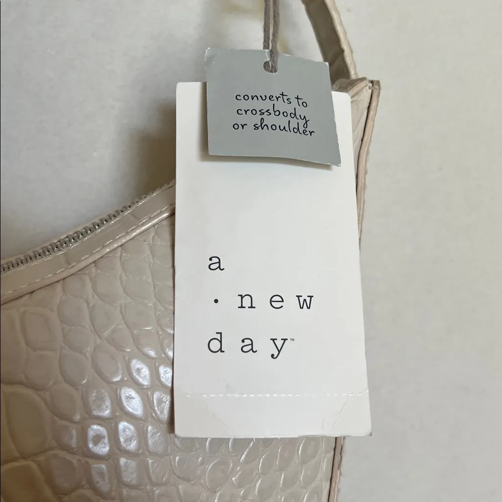 A New Day Cream Croc-Embossed Bag - Image 2