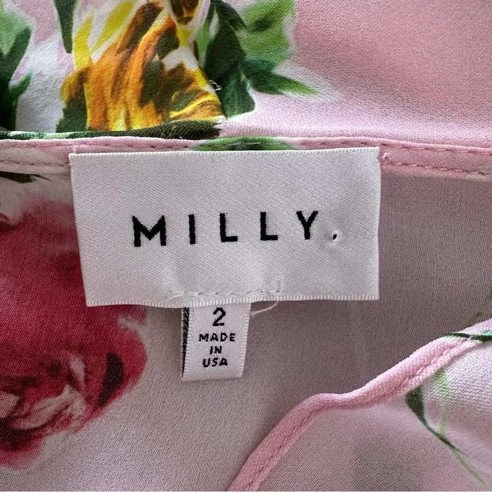 Milly Revolve Women’s Audrey Dress In Petal Wrap 100% Silk Size 2 - Image 6