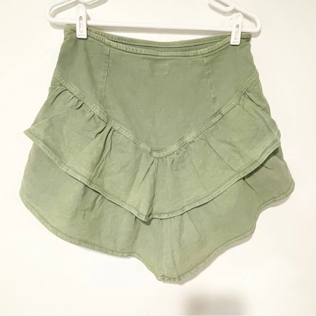Mother Women’s The Ruffle Mini Skirt in Loden Frost Green Size‎ 30 - Image 6