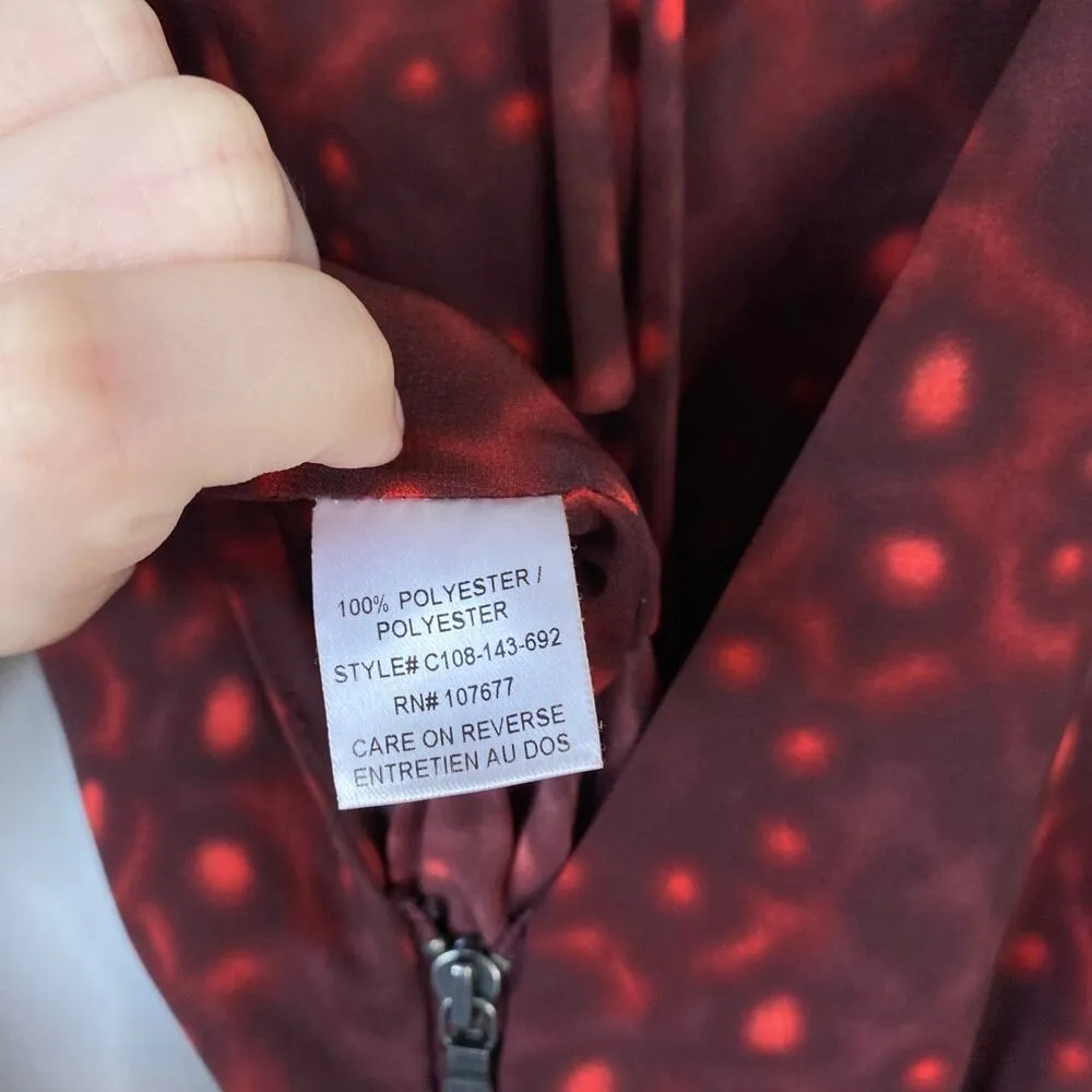 ALICE & OLIVIA Leiby Wide Leg Jumpsuit in Bordeaux Dot Size Medium - Image 10