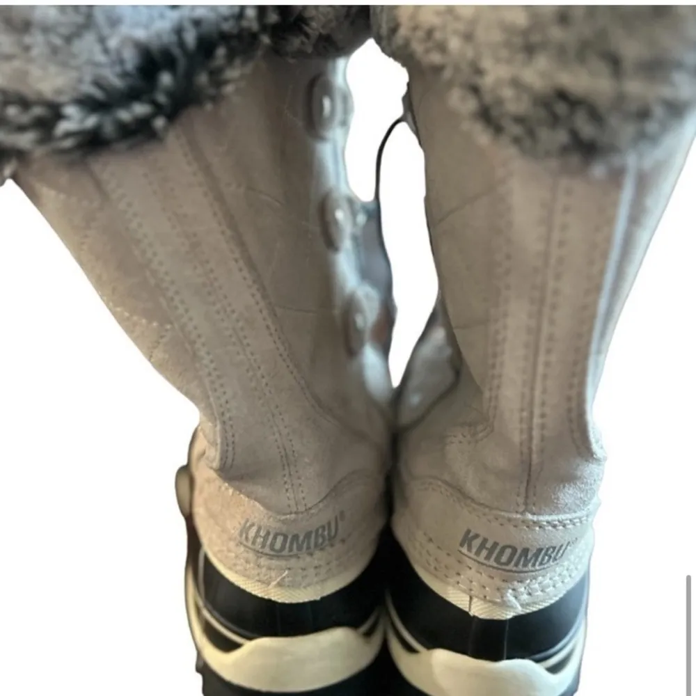 Khombu‎ Emily Women's Gray Winter Snow Boots Waterproof Lace-Up Casual 6 - Image 4