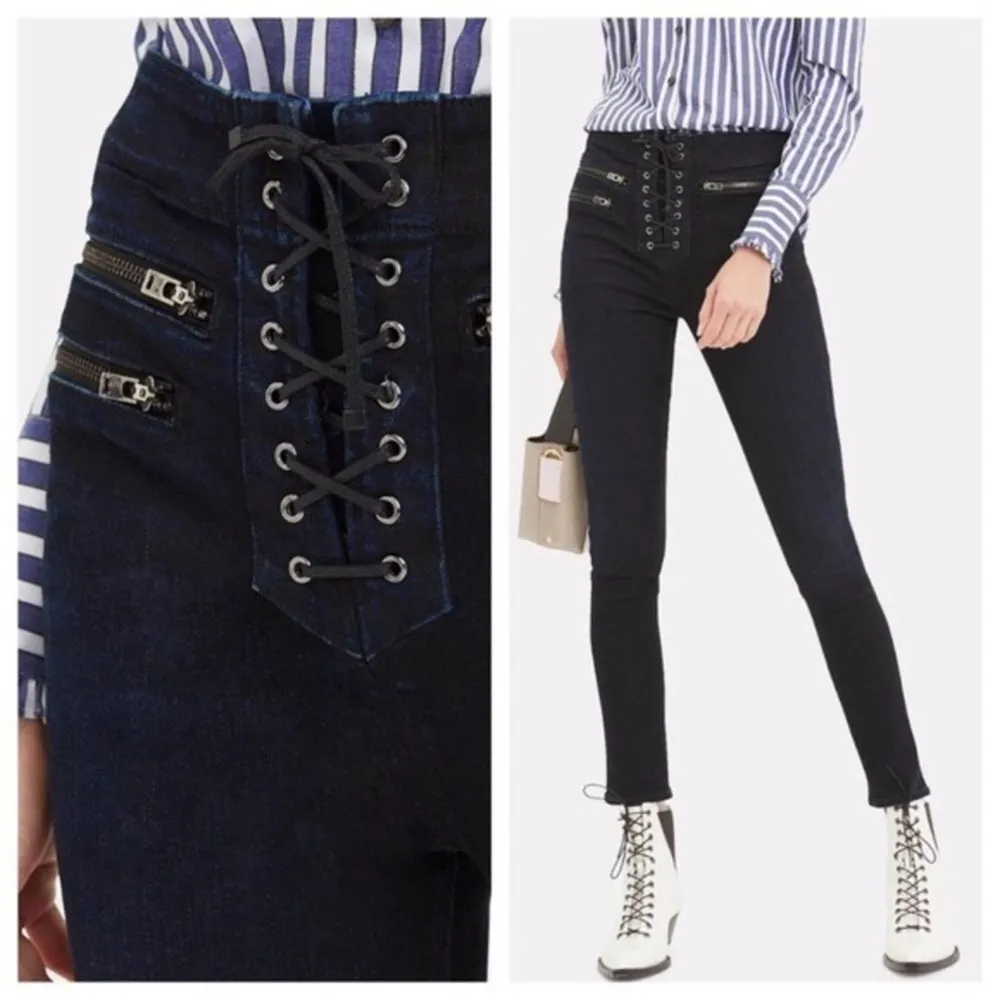 VERONICA BEARD Lita 10" Moto Skinny Black Jeans size 26 - Image 4