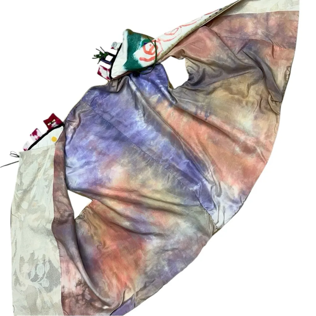 Handmade Artsy Vest, Funky Abstract Print, Colorful Patterned Vest Eclectic EUC - Image 13