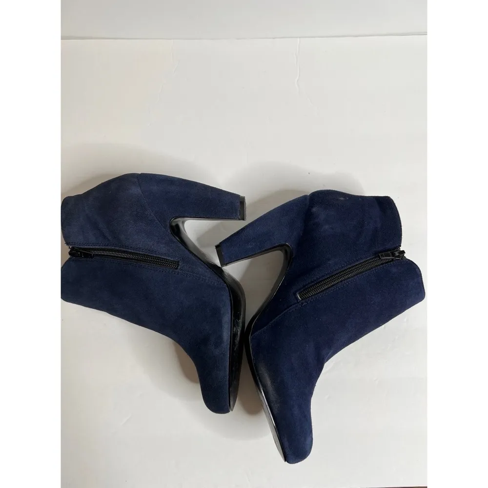 Steve Madden Pasionn Midnight Blue Suede Shoes  Ankle Booties Sz … - Image 6