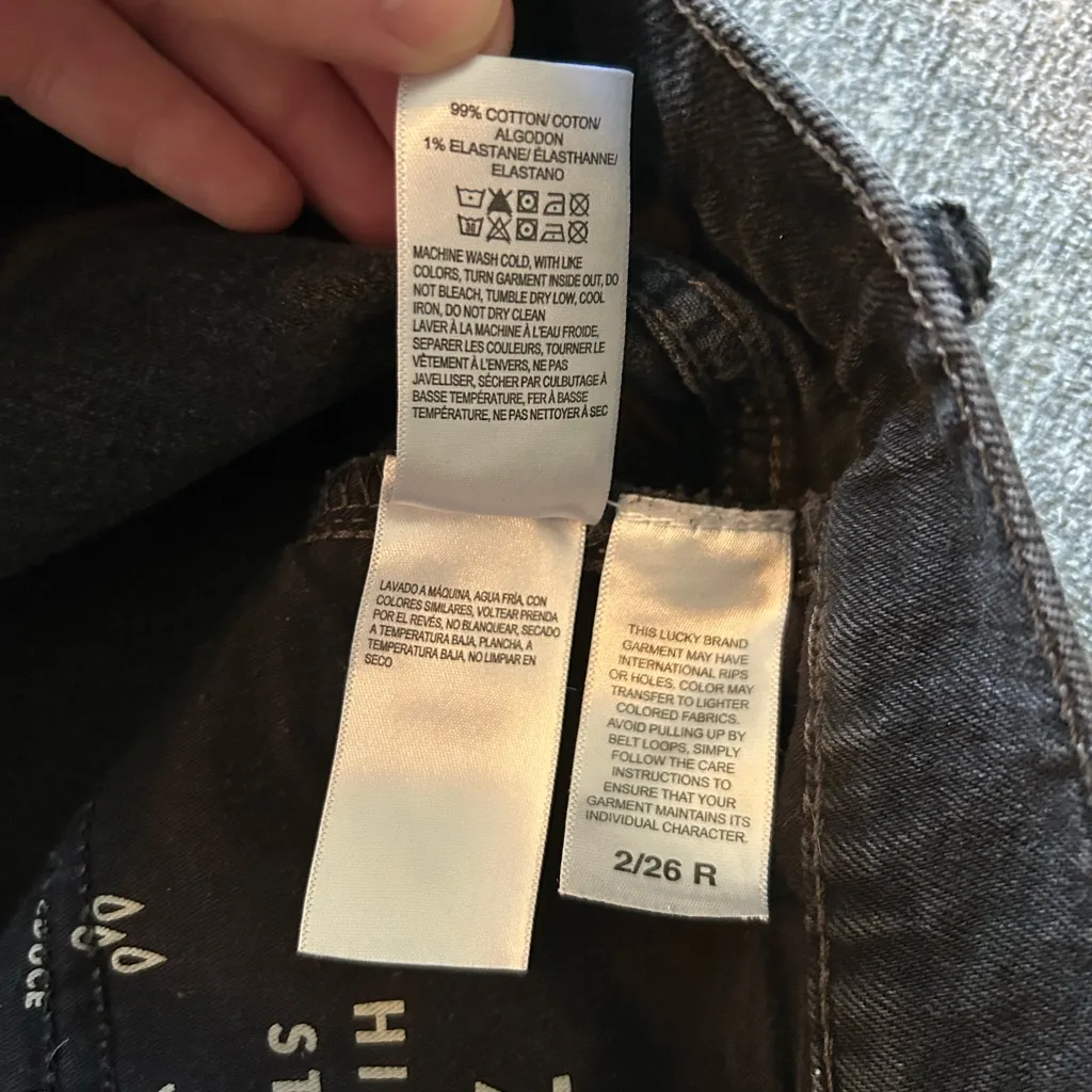 Lucky Brand Zoe High Rise Straight Leg Jeans Black size 26(2) - Image 5