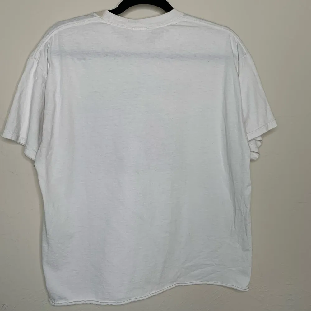 MTV 1994 T Shirt Sz Large White Stained Front Graphic Bright - Image 5