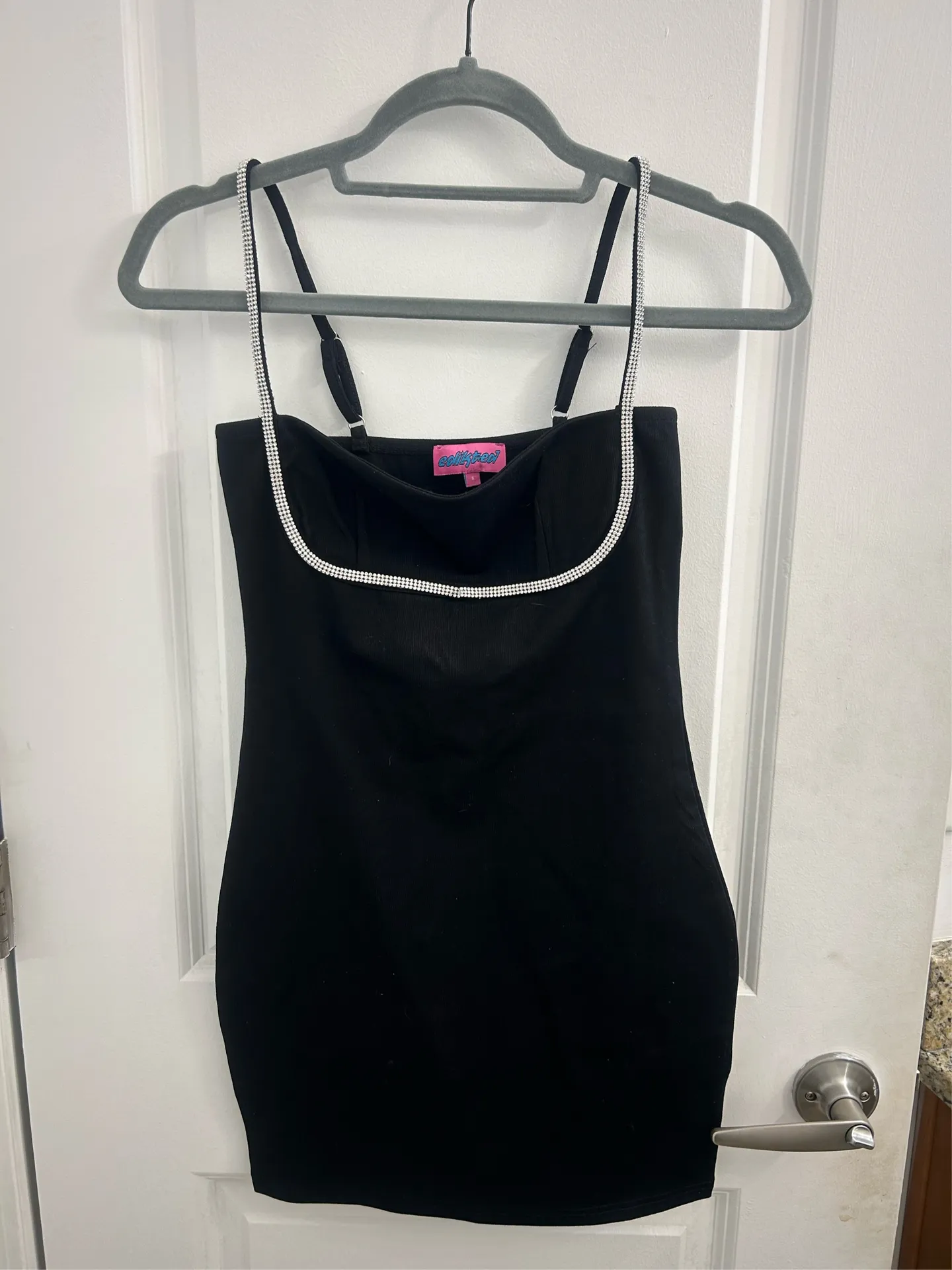 Edikted Black Mini Dress - Image 2