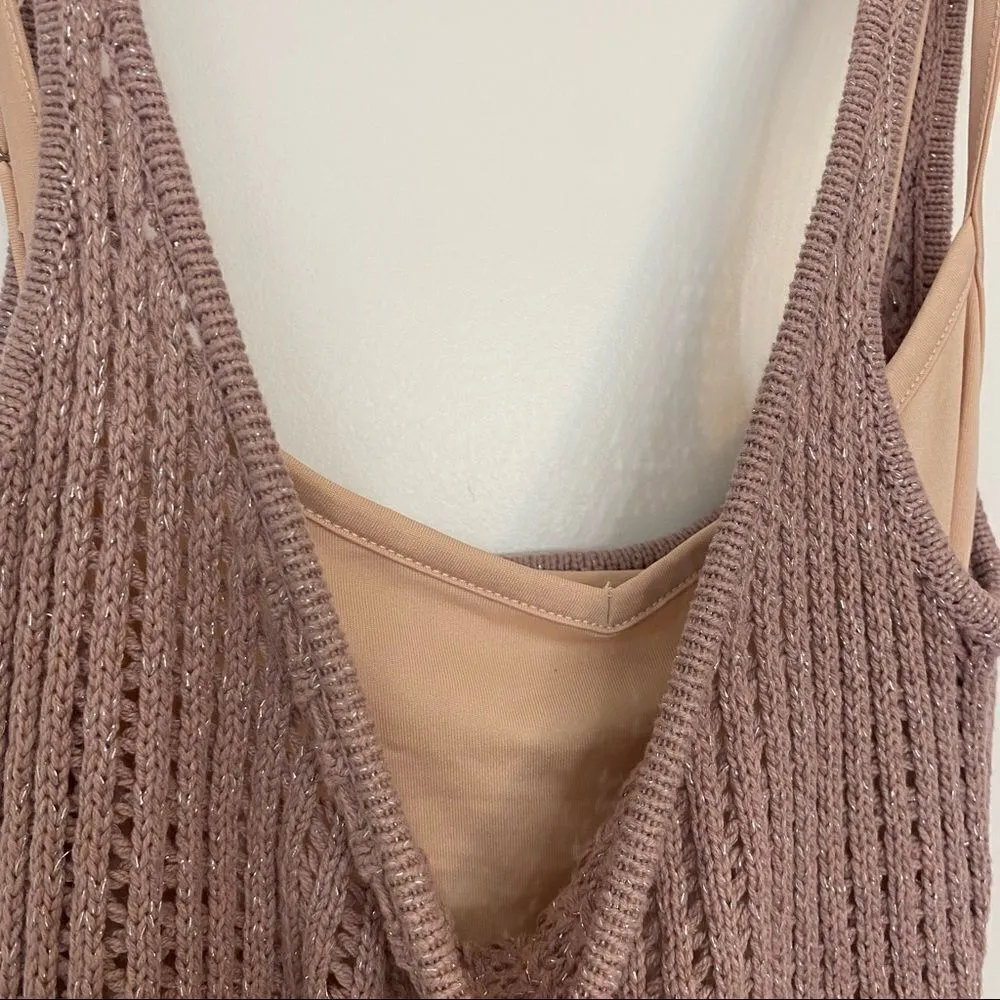 LPA Olenna Sleeveless Knit Lined Dress in Mauve Size Medium - Image 7