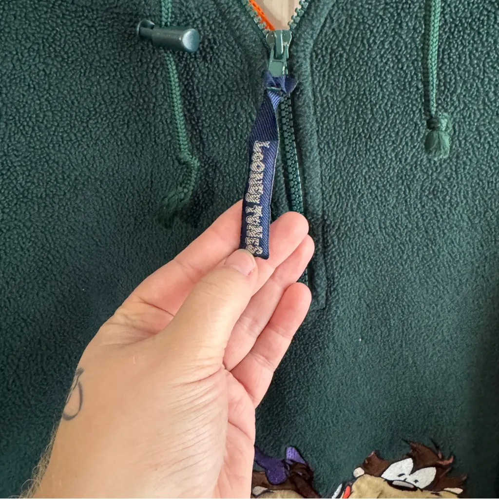 Looney Tunes Tasmanian Devil Leave me alone hoodie Green Size XXL - Image 4