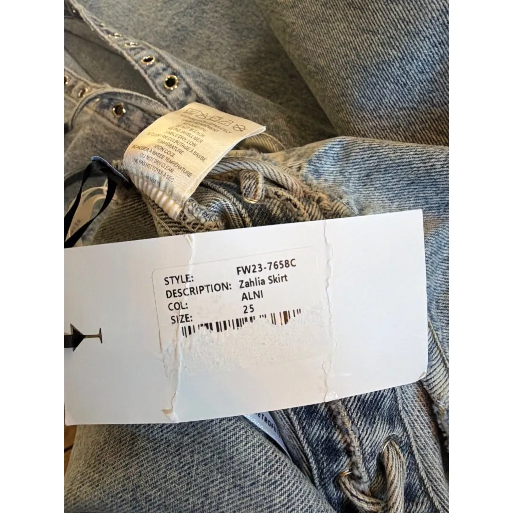 retrofete Zahlia Denim MaxiSkirt Alani Blue Womens Size 25 - Image 11