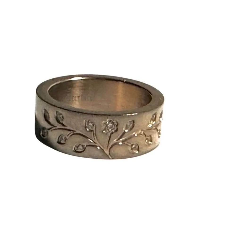Steel Time Stainless Steel Gold Tone Ring Size 8 - Image 2
