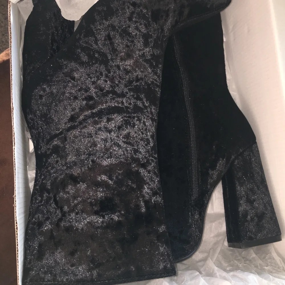 Olivia Miller Velvet High Ankle Bootie - Image 8